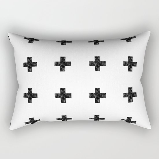 Watercolor Swiss Cross (White) Rectangular Pillow