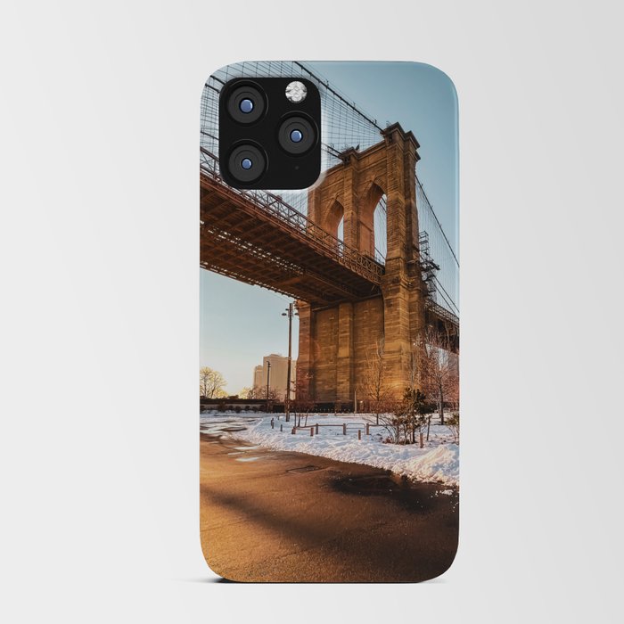 New York City Brooklyn Bridge at sunset iPhone Card Case