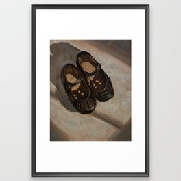 Black Maryjanes with Cutouts Framed Art Print