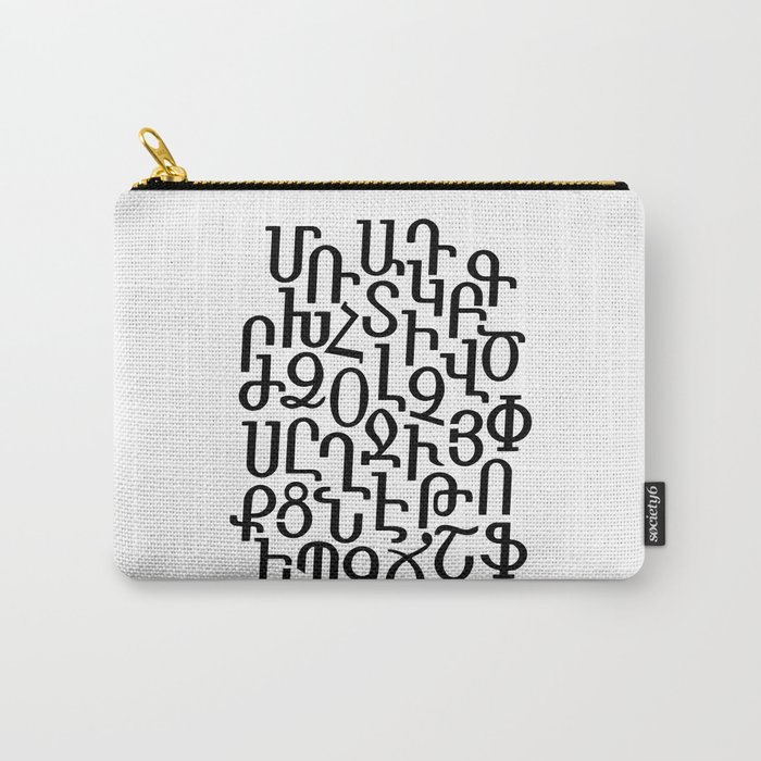 ARMENIAN ALPHABET MIXED - Black and White Carry-All Pouch