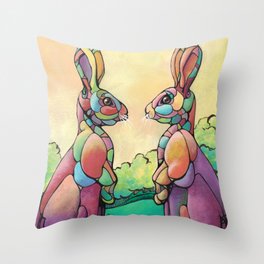 A Pair of Hares Throw Pillow