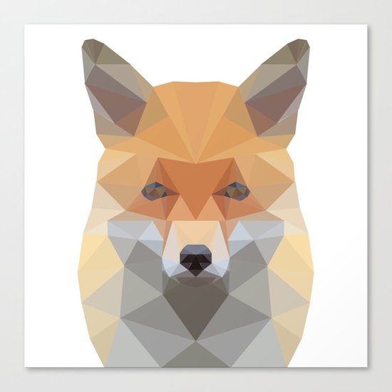 Fox Abstract Low Poly Canvas Print