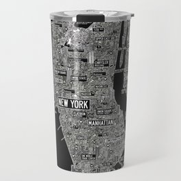 Cool New York city map with street signs Travel Mug