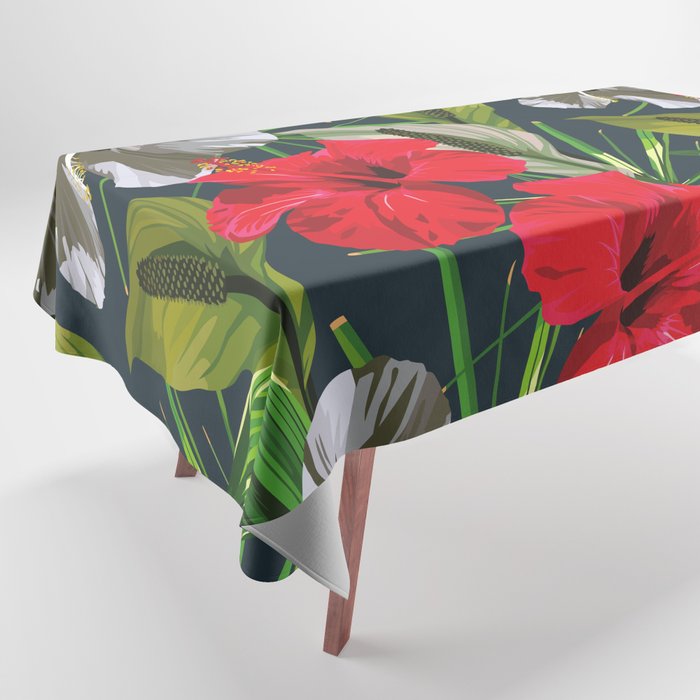 Tropical Hibiscus Garden Tablecloth