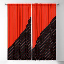 Elegant Pinstripes and Triangles Red Black Blackout Curtain