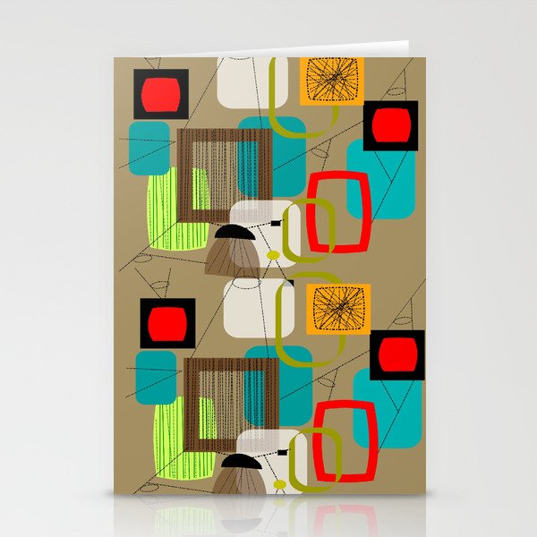Mid-Century Modern Inspired Abstract Stationery Cards