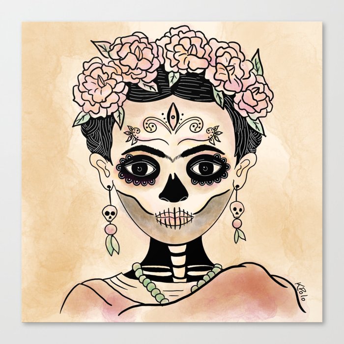 Catrina Frida in Dia de Muertos Canvas Print