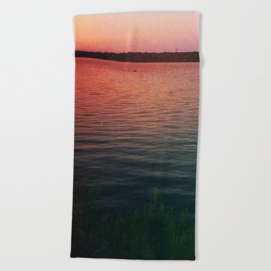 Sunset on the Lake Beach Towel