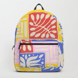 Stylized Pastel Floral Patchwork  Backpack