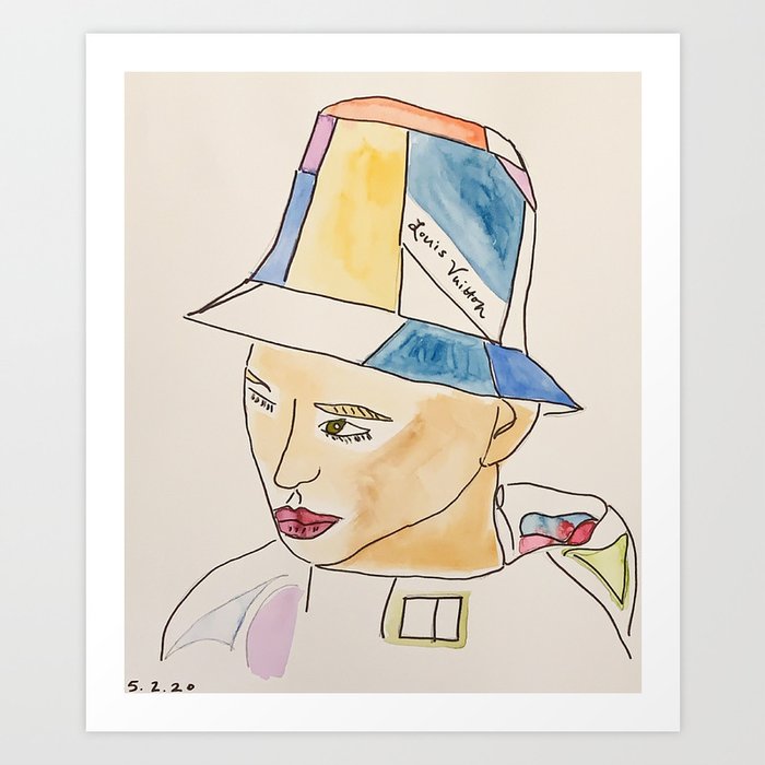 Man in Bucket Hat Art Print