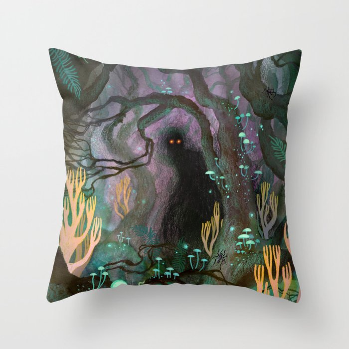 Shadow in the Forest Throw Pillow