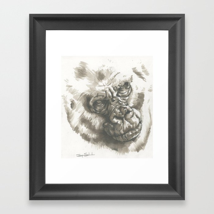 Gorilla Sketch Framed Art Print