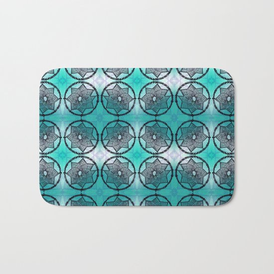 Turquoise Dream Catcher Bath Mat