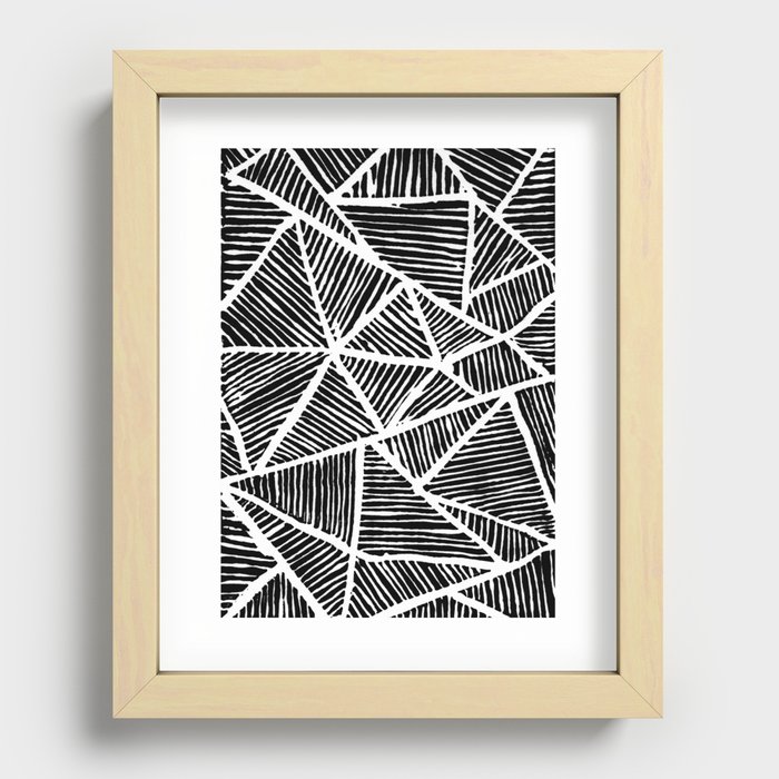 Geometry Black Lines Recessed Framed Print