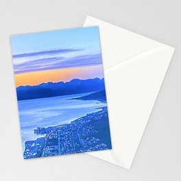Calm Nordic Lakeview Sunset of Tromso, Norway Scandinavia Stationery Card
