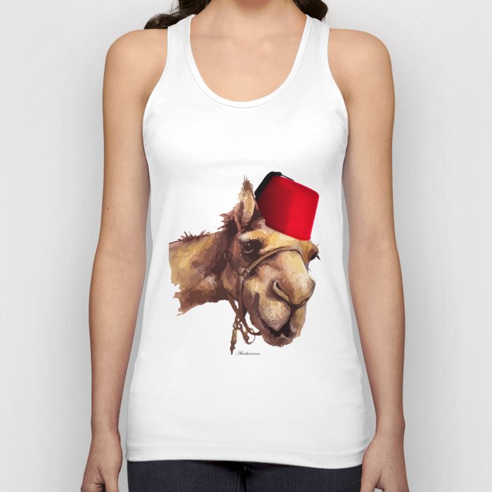 Camel with tarbouch Tank Top