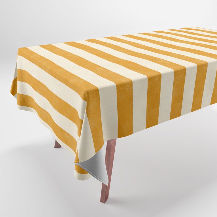 Cabana Stripe - marigold & cream Tablecloth