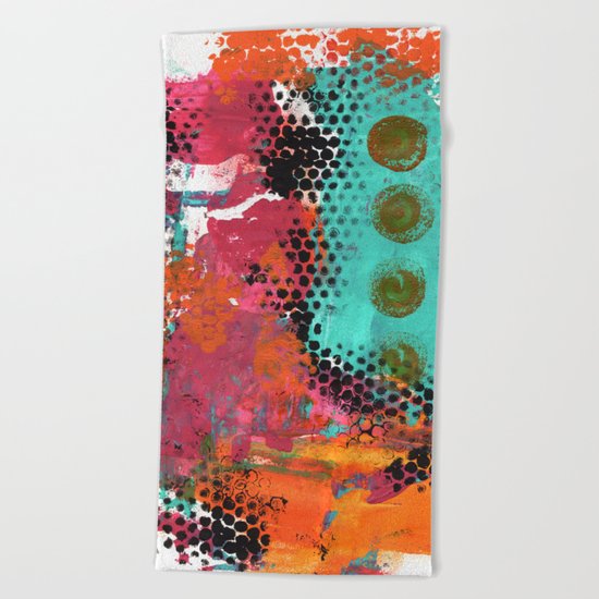 Original abstract painted artwork Beach Towel