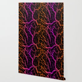 Cracked Space Lava - Orange/Pink Wallpaper