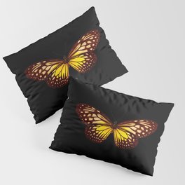 Butterfly - Yellow Brown & Black - Back Lit Glow Pillow Sham