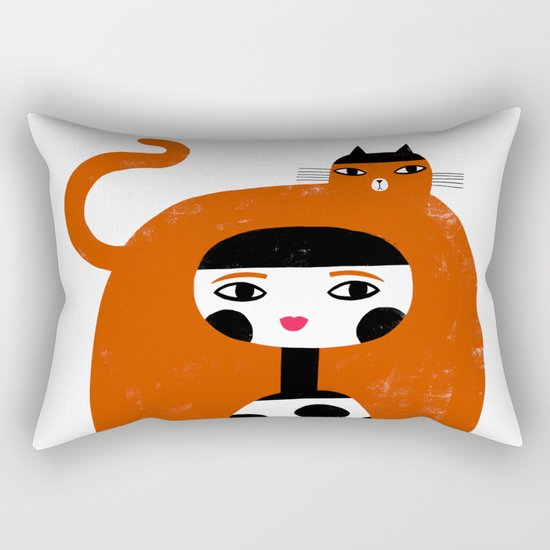 ORANGE LONG HAIR Rectangular Pillow