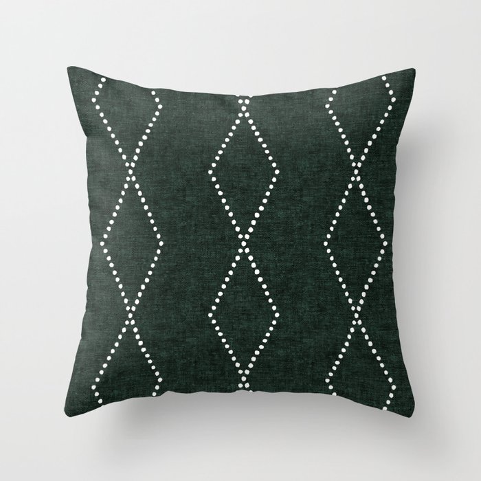 geometric diamonds - evergreen Throw Pillow
