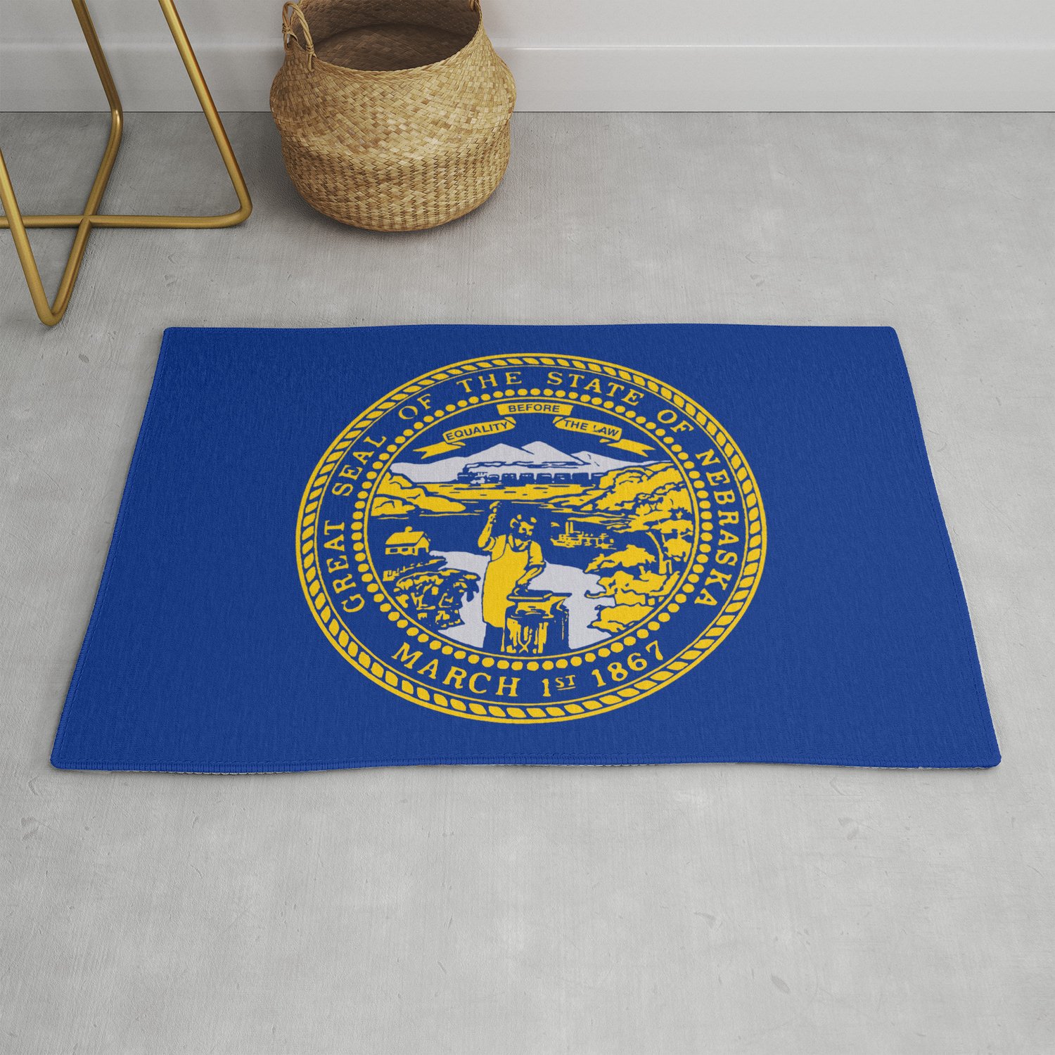 Nebraska State Flag Rug By Homestead Society6