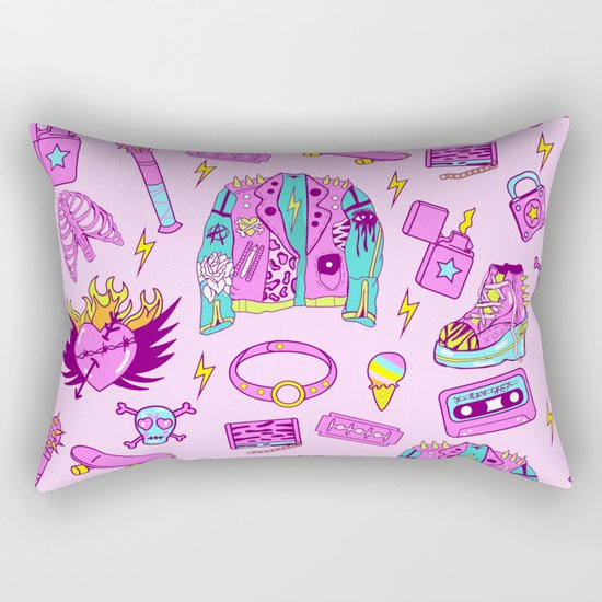 Pink Punk Girly Pattern Rectangular Pillow