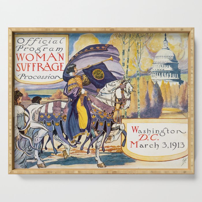 Vintage Women's Suffrage Poster, 1913 Serving Tray