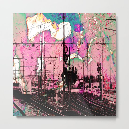 All About the Journey, Abstract Grunge Train Metal Print