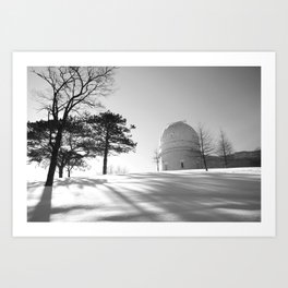Winter at The Observatory - B/W Art Print