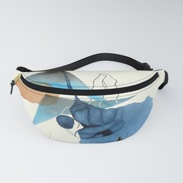 Blue Arrows - Cream Background Fanny Pack