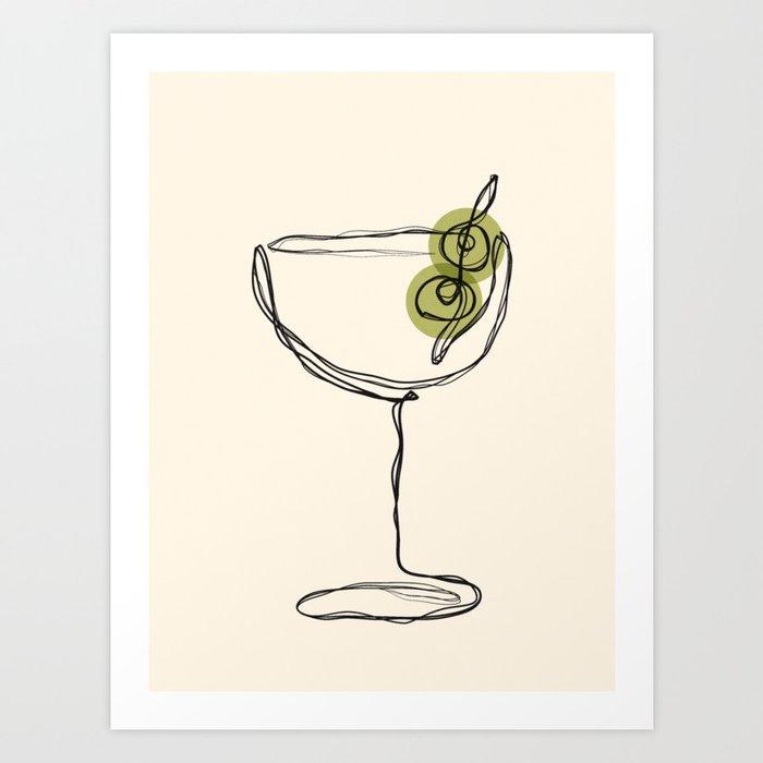 Dirty Martini Cocktail Drink Art Print