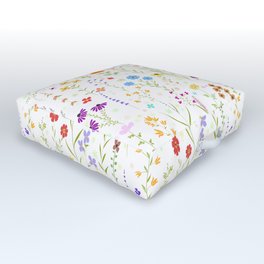 colorful spring  wildflower pattern 2021 Outdoor Floor Cushion