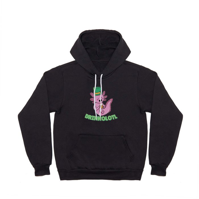 Drinkolotl St Patricks Day Axolotl Pun Beer Hoody