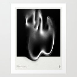 A ghost in black and white Art Print