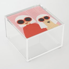 Girl and dog pink Acrylic Box