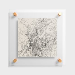 USA, Chattanooga Black&White Map -  Floating Acrylic Print