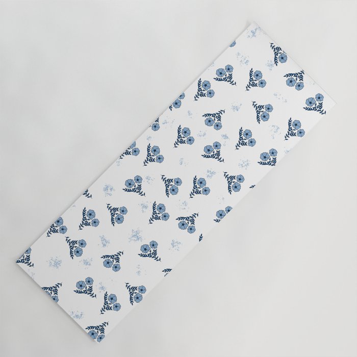 Little Blue Flowers Yoga Mat