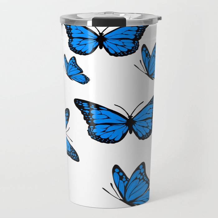 blue butterfly x hustle and pray Travel Mug