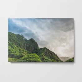 Lilinoe in Wailuku Metal Print | Tropical, Photo, Mountain, Kukaemoku, Maui, Landscape, Beautiful, Waterfall, Valley, Hawaii 