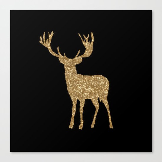 Sparkling golden deer - Wild Animal Animals on #Society6 Canvas Print