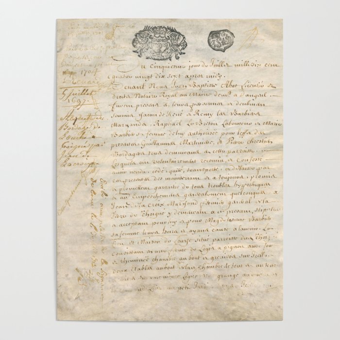 French Contract 1697 Poster