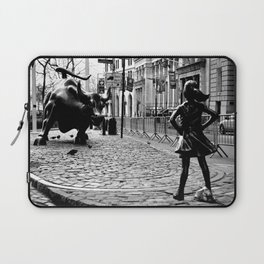 Fearless Girl and the Charging Bull Laptop Sleeve