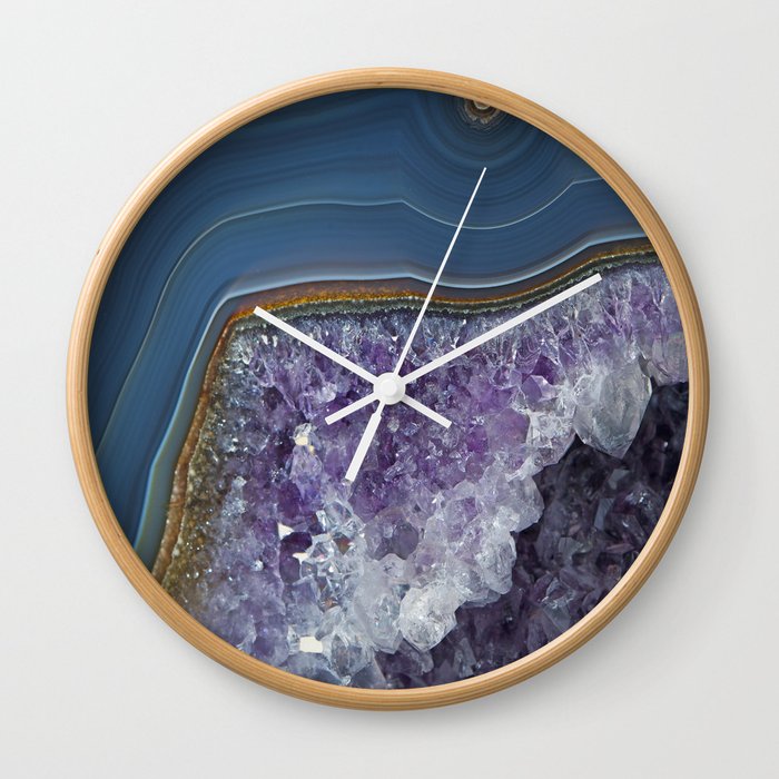 Amethyst Geode Agate Wall Clock