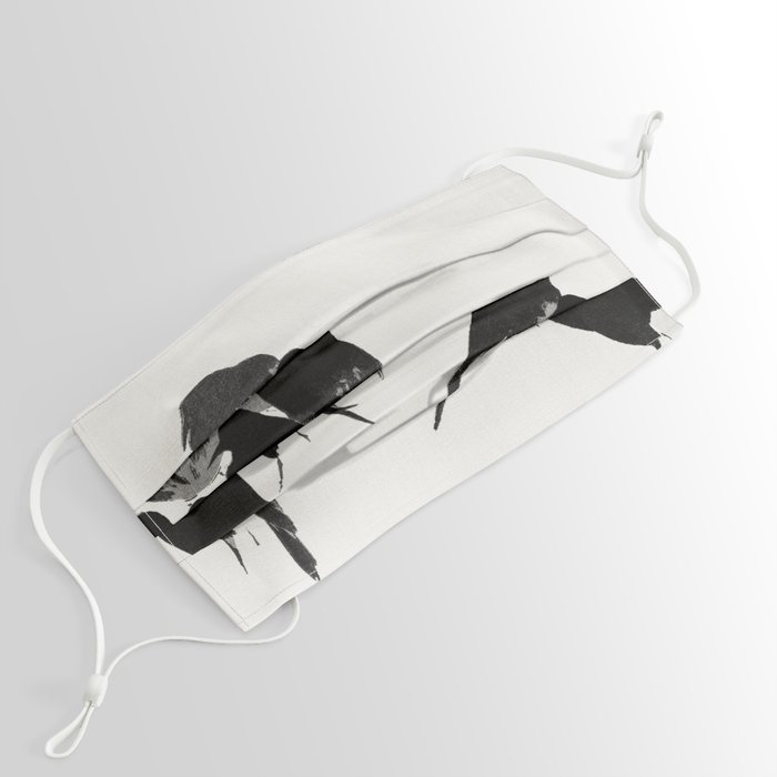 9 Crows Minimal Ink Art Illustration Face Mask by Letter Design Society6