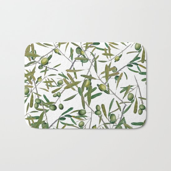 olive pattern Bath Mat