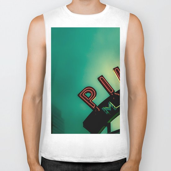 Pike Place Market at Dawn Biker Tank