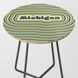 University of Michigan Retro Stripe Side Table