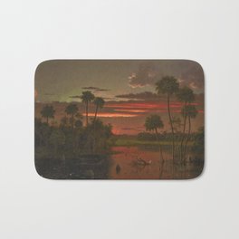 The Great Florida Sunset by Martin Johnson Heade Bath Mat | Painting, Everglades, Beauty, Wild, Floridasunset, Marshes, Martinjohnsonheade, Masterpiece, Sunrise, Redskies 